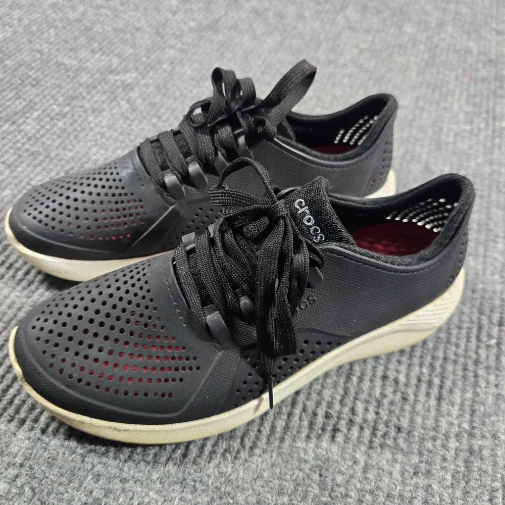 Crocs Shoes Womens Size 9 Black Perforated Lightweight LiteRide Pacer 205234